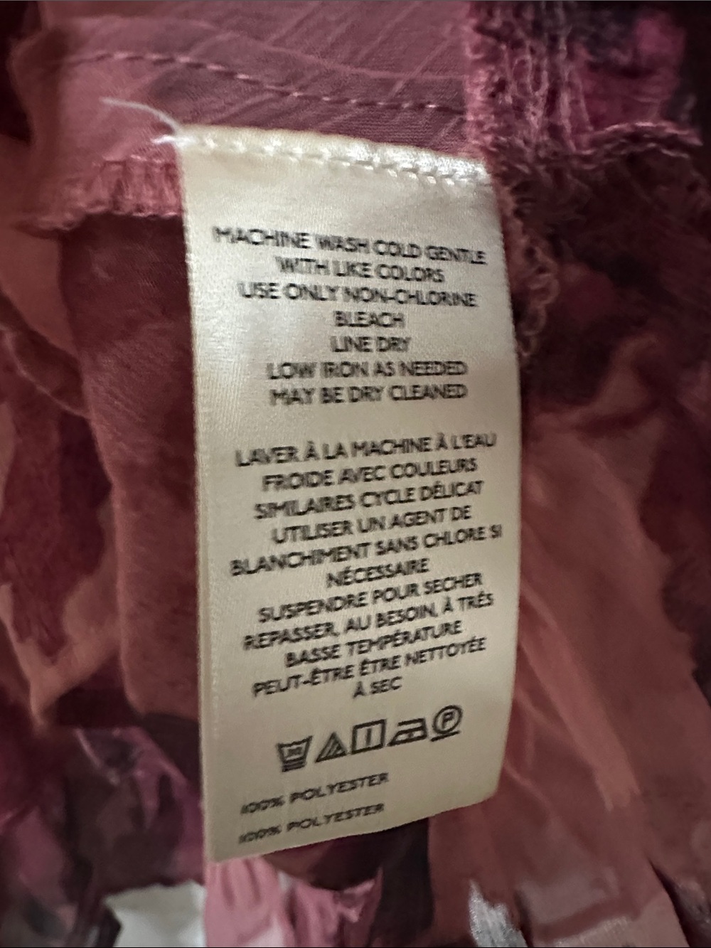 Free People Rose Burgundy Floral Sheer Ruffle Blouse - Picture 4 of 8
